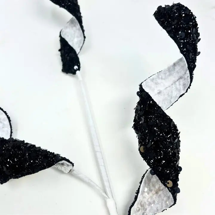 Black/White Sequin Curl Spray