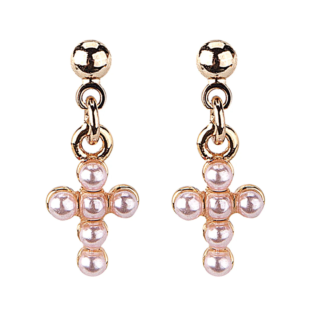 Children’s Pearl Cross Earrings