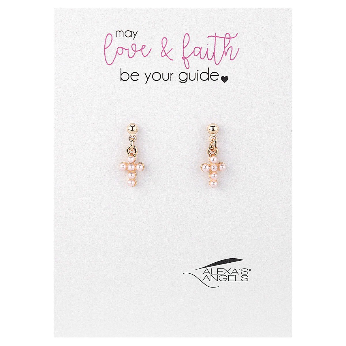 Children’s Pearl Cross Earrings