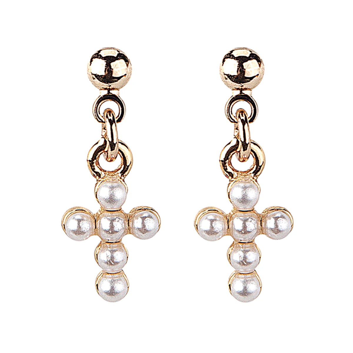 Children’s Pearl Cross Earrings