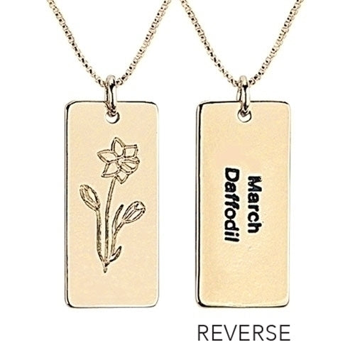 Gold Tone Birth Month Flower Necklace