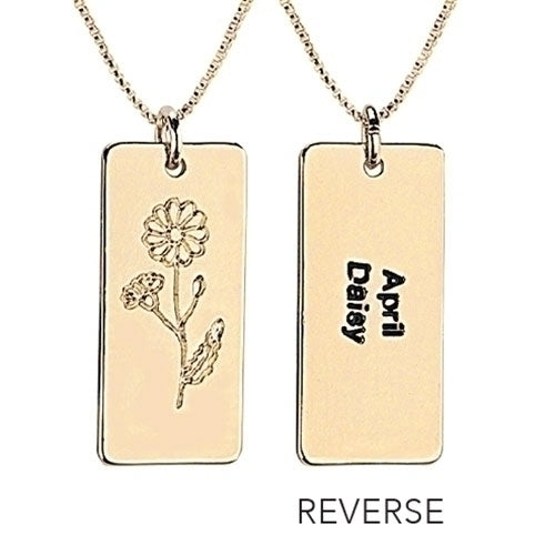 Gold Tone Birth Month Flower Necklace