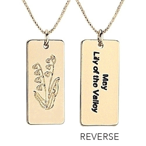 Gold Tone Birth Month Flower Necklace