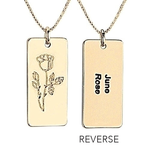 Gold Tone Birth Month Flower Necklace