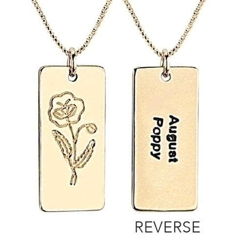 Gold Tone Birth Month Flower Necklace