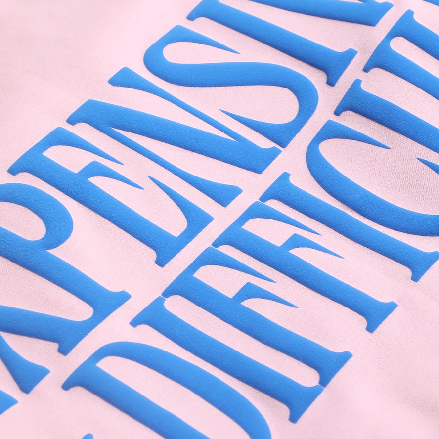Expensive & Difficult Puff Sweatshirt-Light Pink