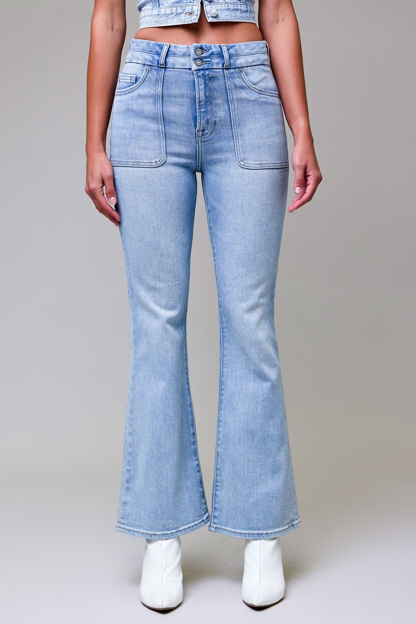 Hidden Jeans Happi High Rise Flare Light Wash Jeans