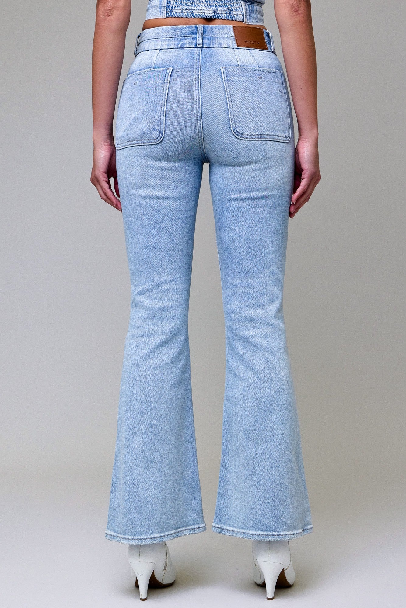 Hidden Jeans Happi High Rise Flare Light Wash Jeans