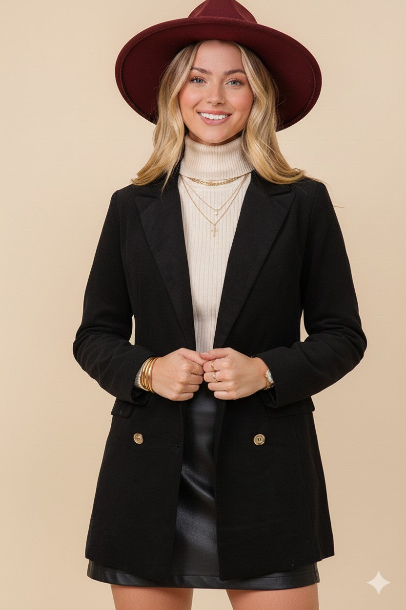 Black Oversized Corduroy Blazer