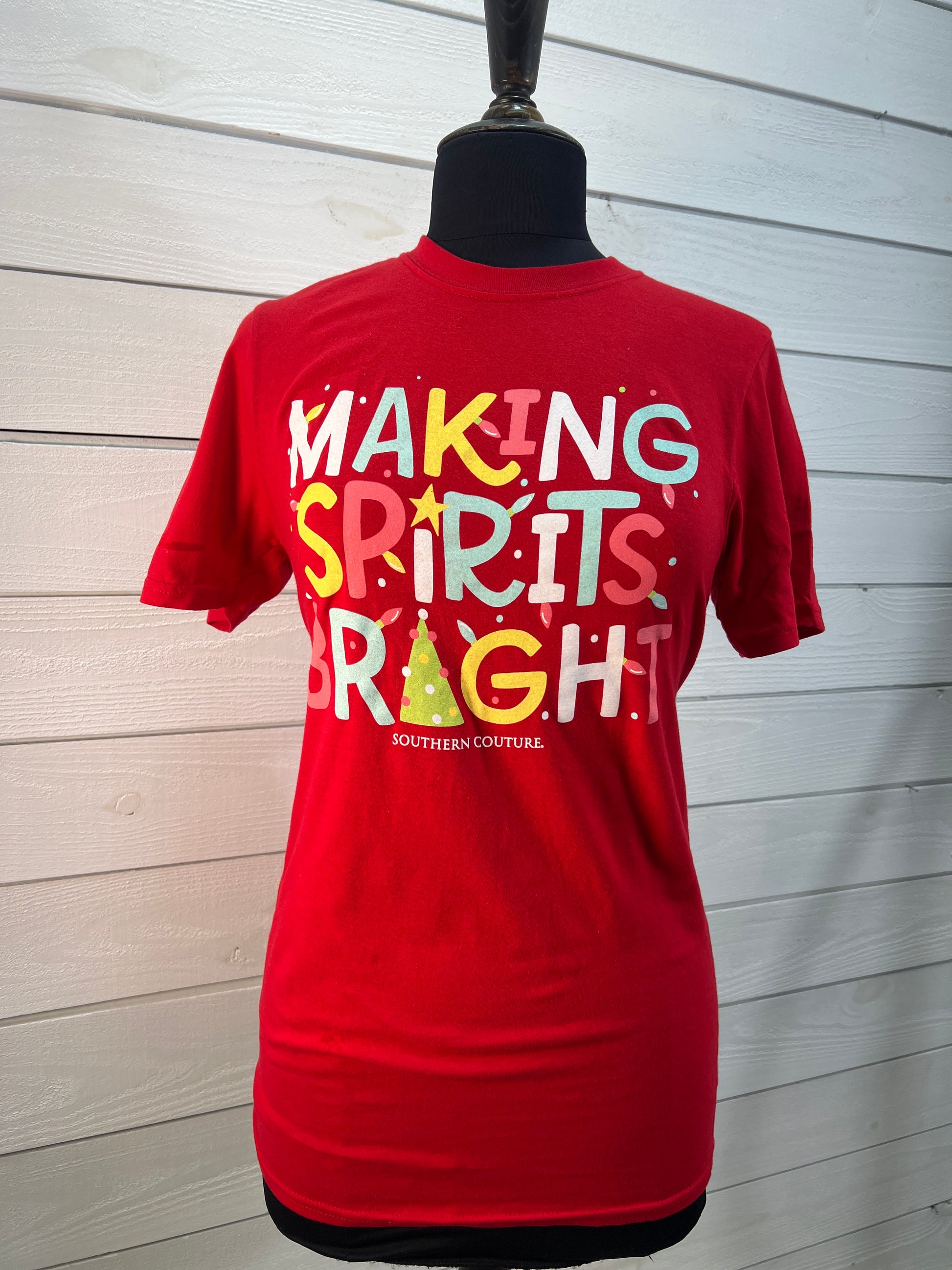 Southern Couture Red Making Spirits Bright Tee