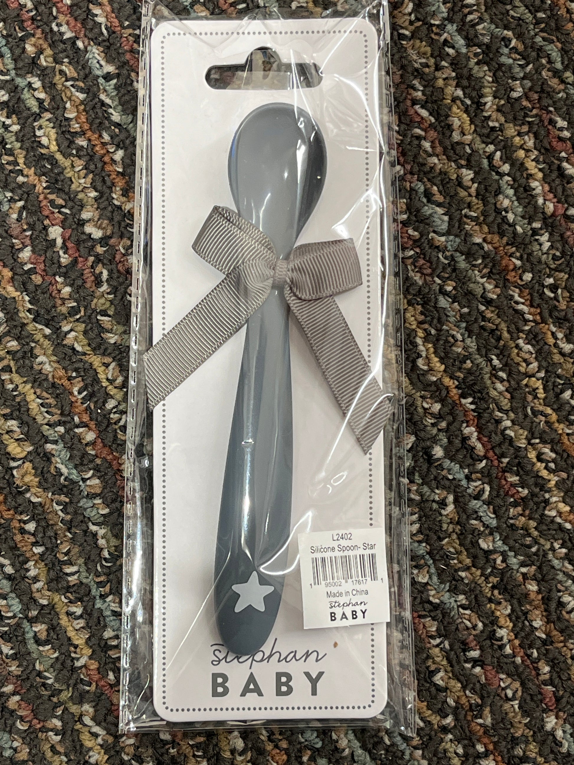 Grey Star Silicone Baby Spoon