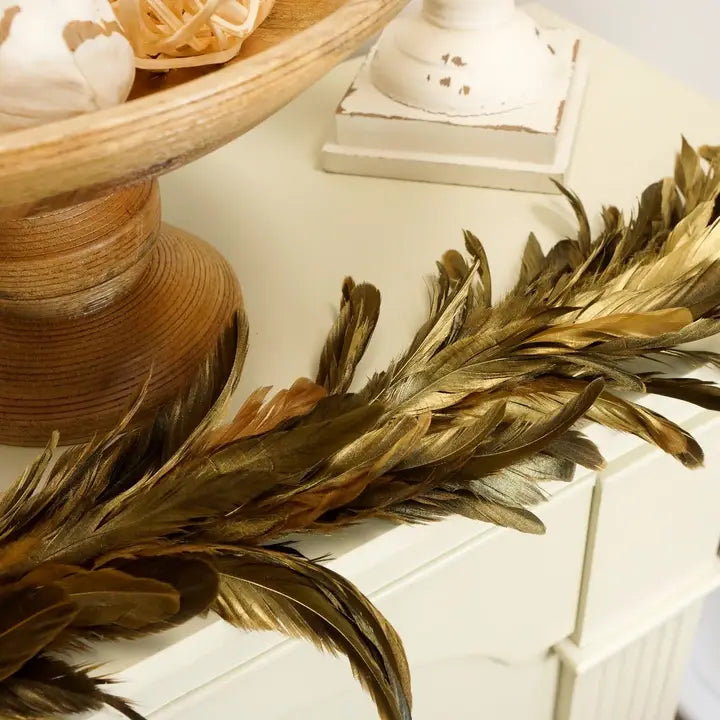 Metallic Gold Feather Garland