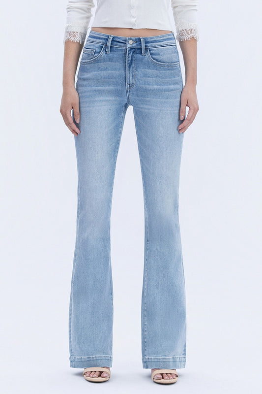 Mid Rise Trouser Hem Bootcut Jeans