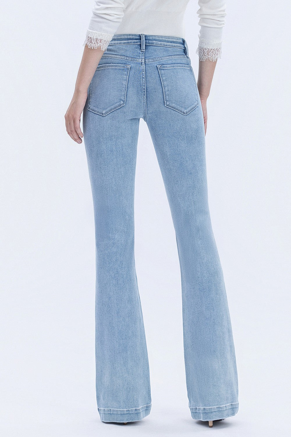 Mid Rise Trouser Hem Bootcut Jeans