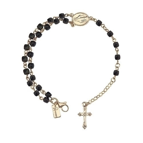 7"L HEMATITE ROSARY BRACELET