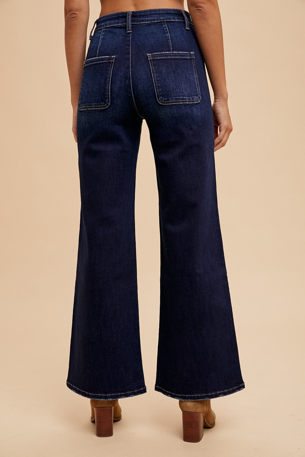 Dark Denim Stretch High Rise Flare Jean