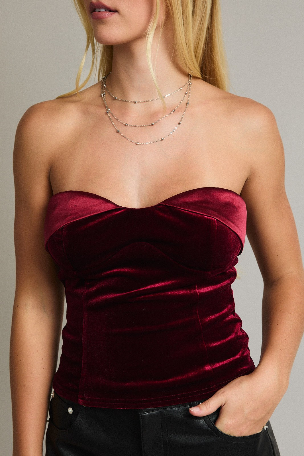 Bustier Top With Zip Closure On The Back Concert Wear