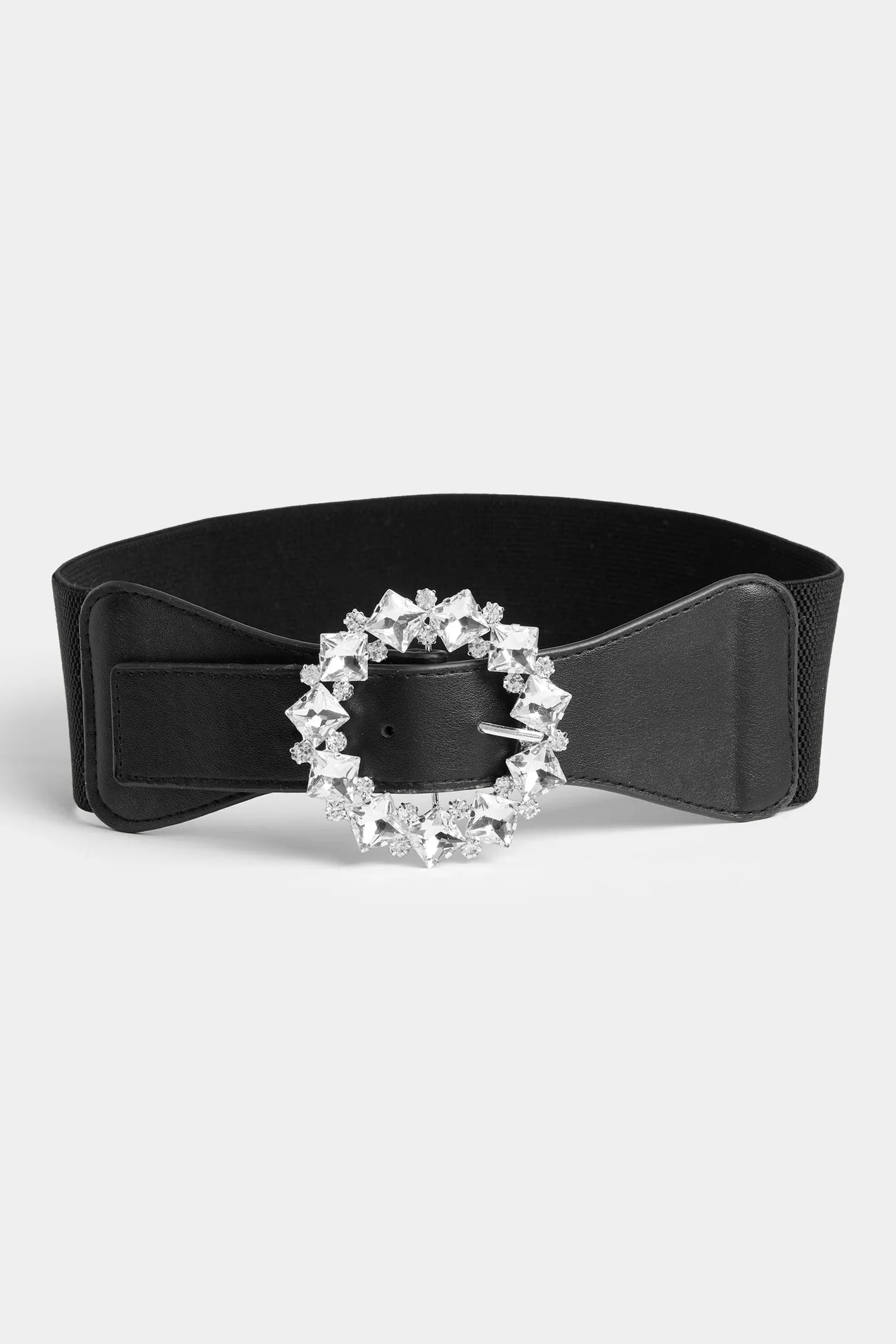 Black Bejeweled Stretch Belt