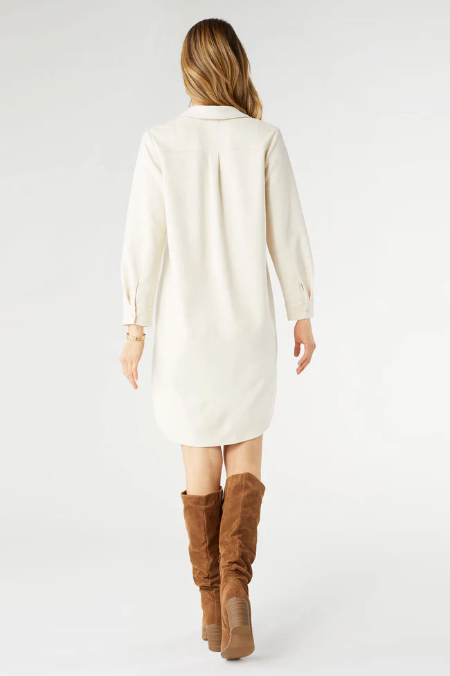 Coco + Carmen Charlie Cream Faux Suede Dress