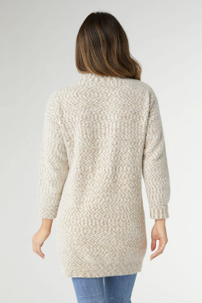 Wicklow Mock Neck Oatmeal Tunic Sweater