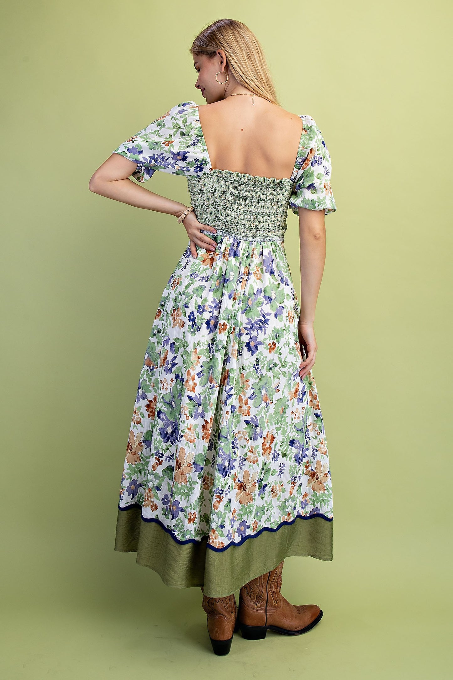 Mixed Print Maxi Dress