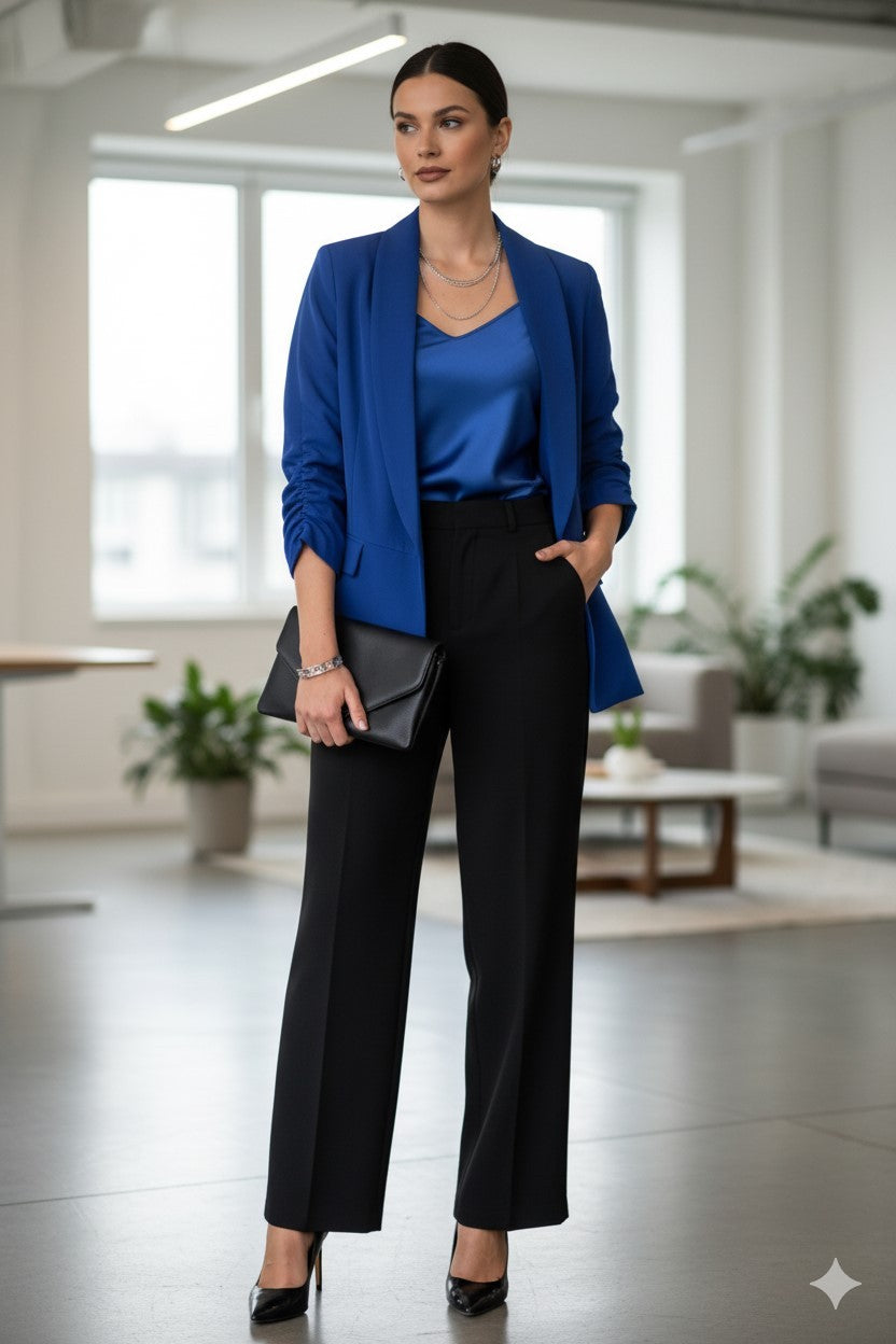 Open Front Ruched Blazer