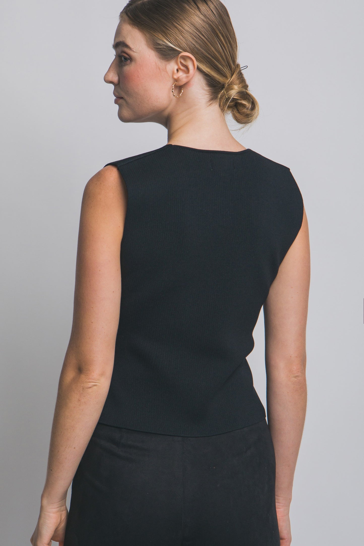 Button-front Knit Vest