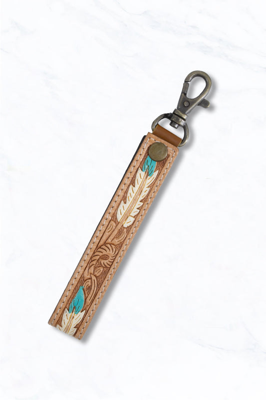 Western Genuine Leather Detail Keychain