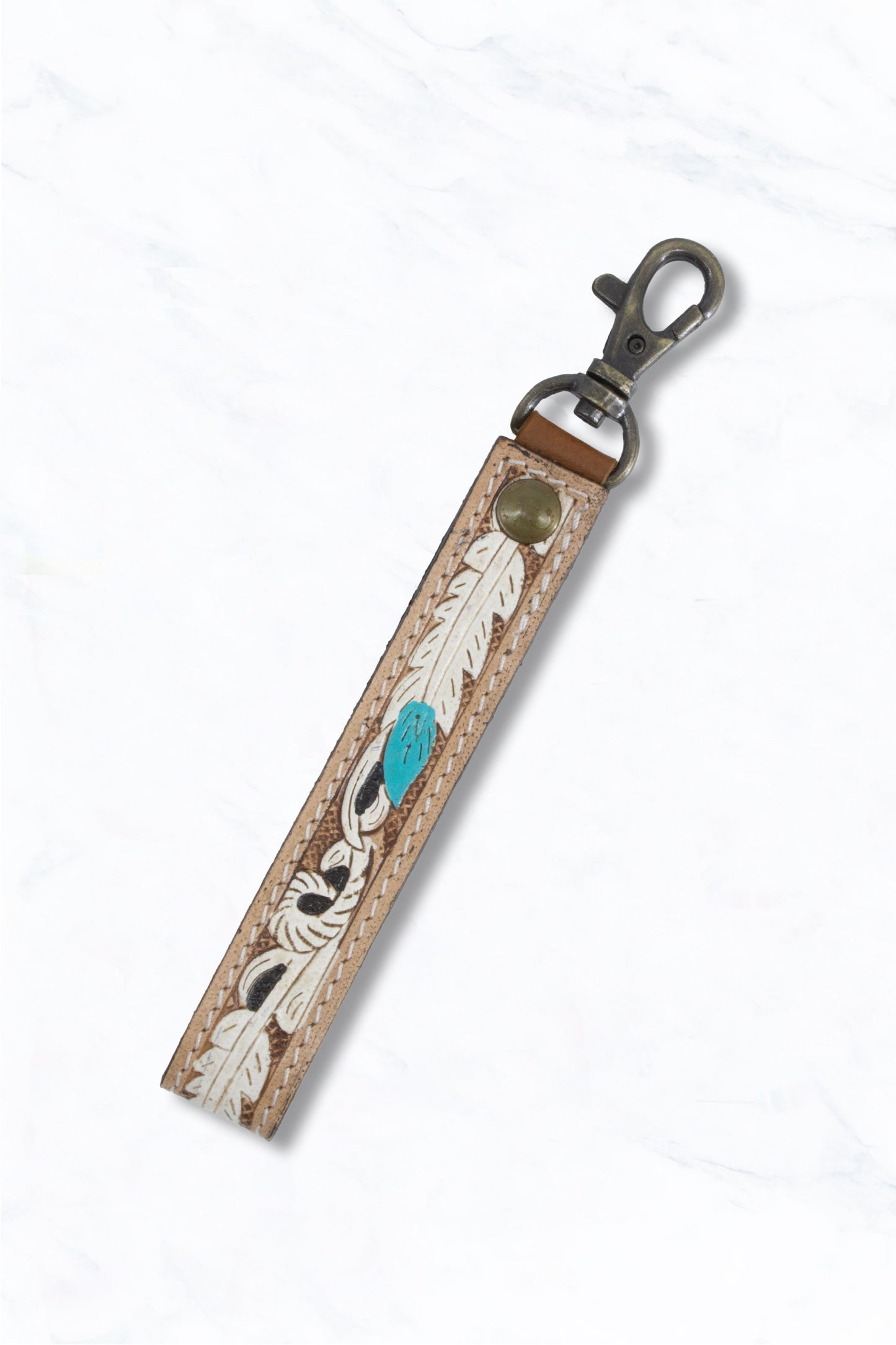 Western Genuine Leather Detail Keychain