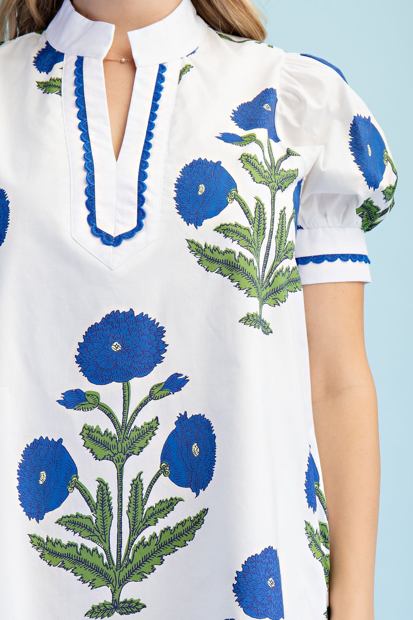 Floral Print Notch Neck Dress