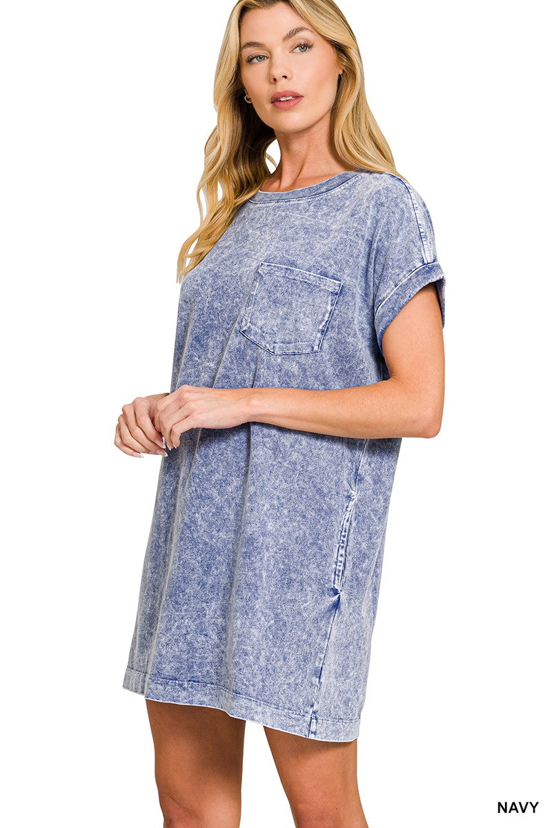 Halo Washed Premium Cotton T-shirts Dress