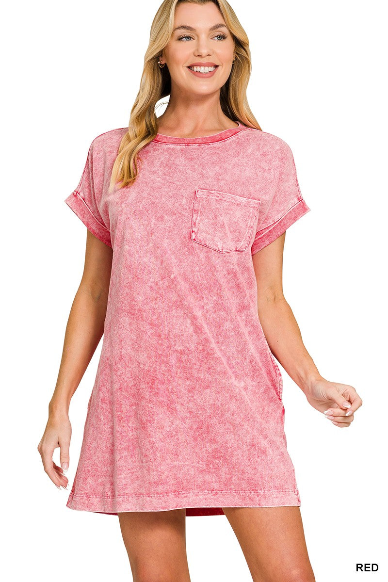 Halo Washed Premium Cotton T-shirts Dress