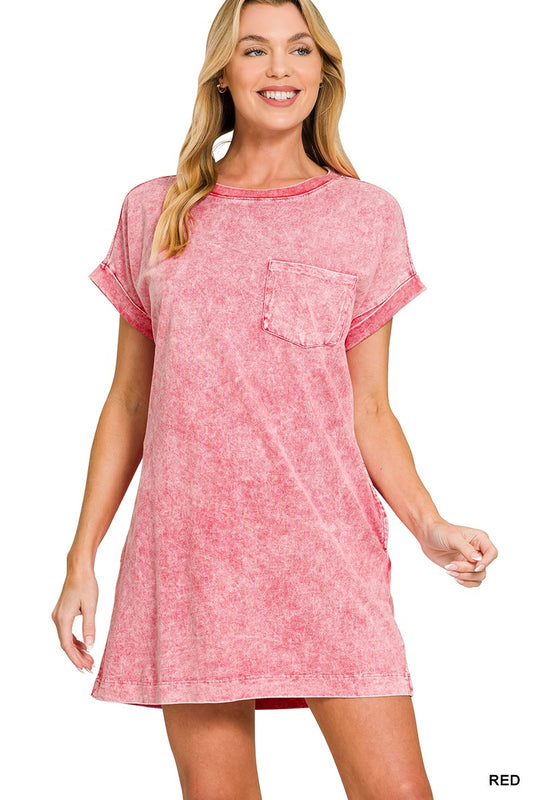Halo Washed Premium Cotton T-shirts Dress