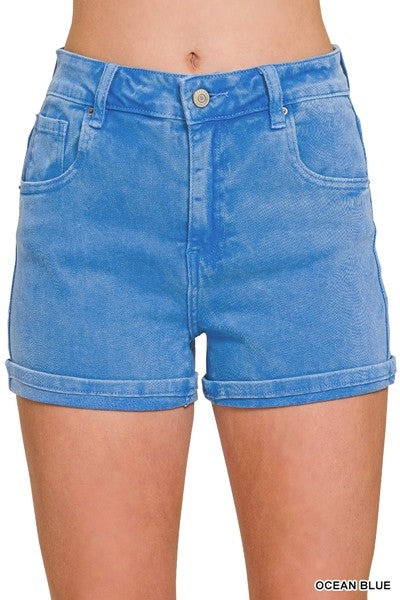 Zenana 5 Pockets Cuffed Shorts