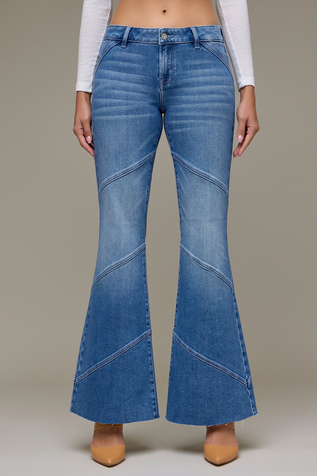 Hidden Jeans Happi Medium Wash Low Rise Flare