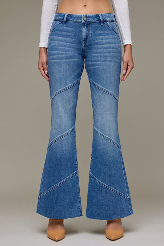 Hidden Jeans Happi Medium Wash Low Rise Flare
