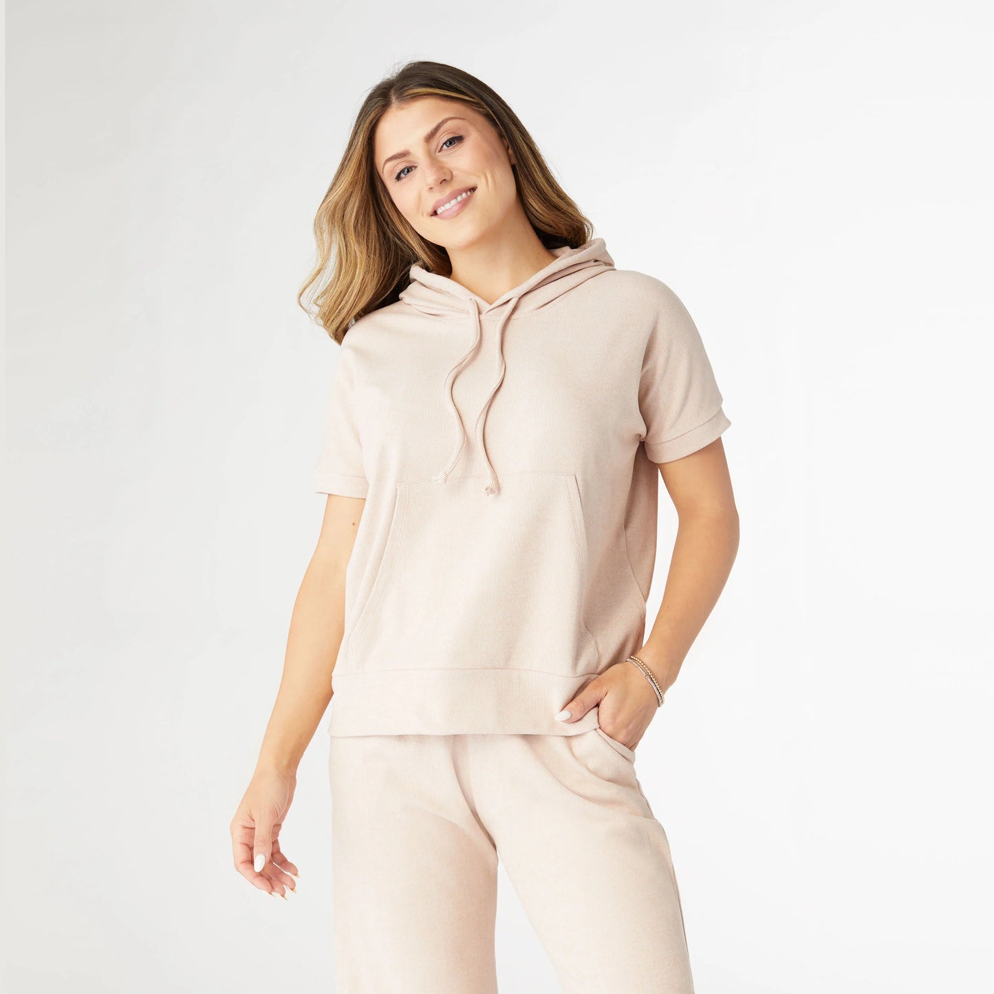 Weekend Brushed Cap Sleeve Hoodie