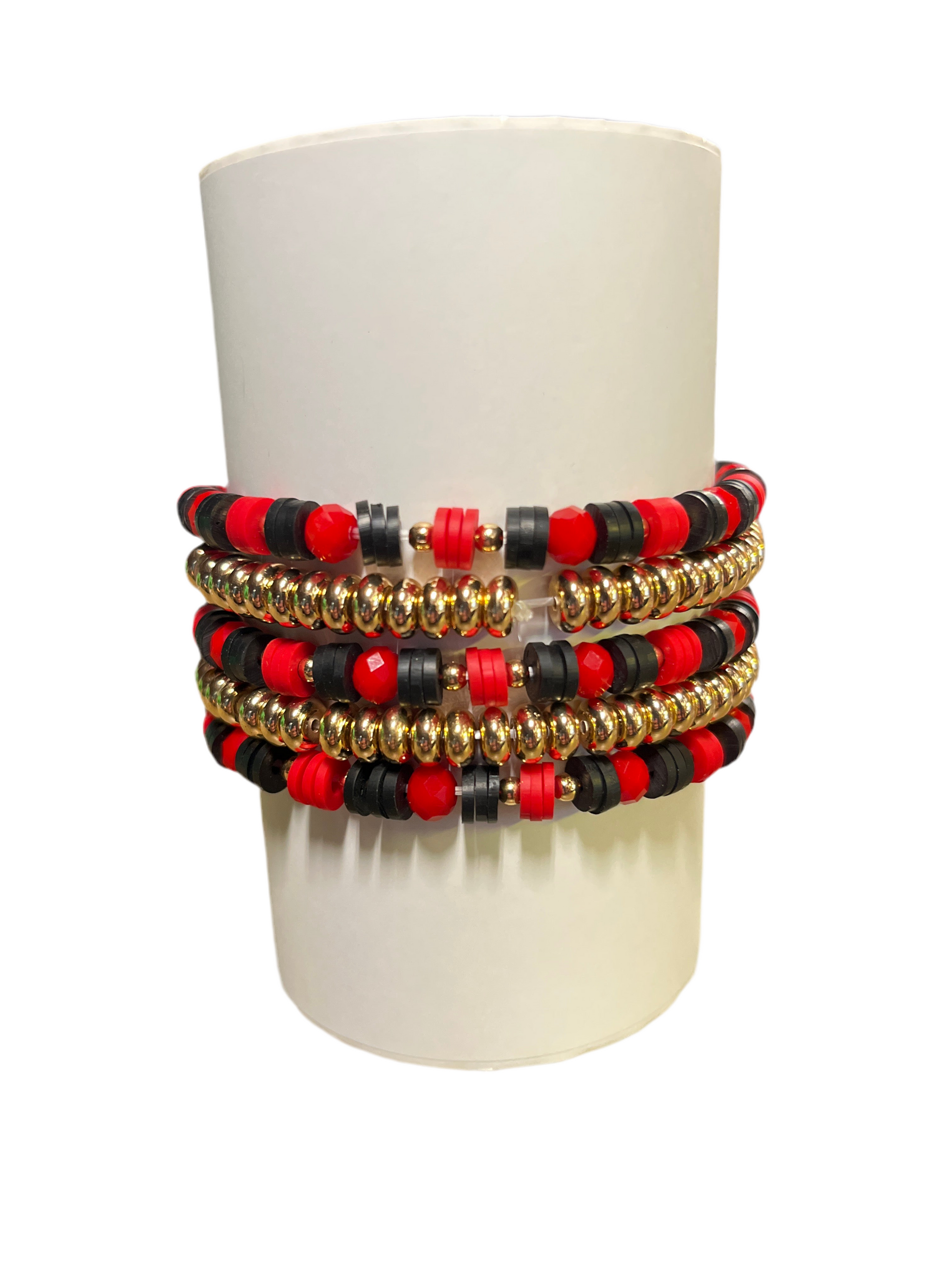 Black & Red Gameday Bracelets