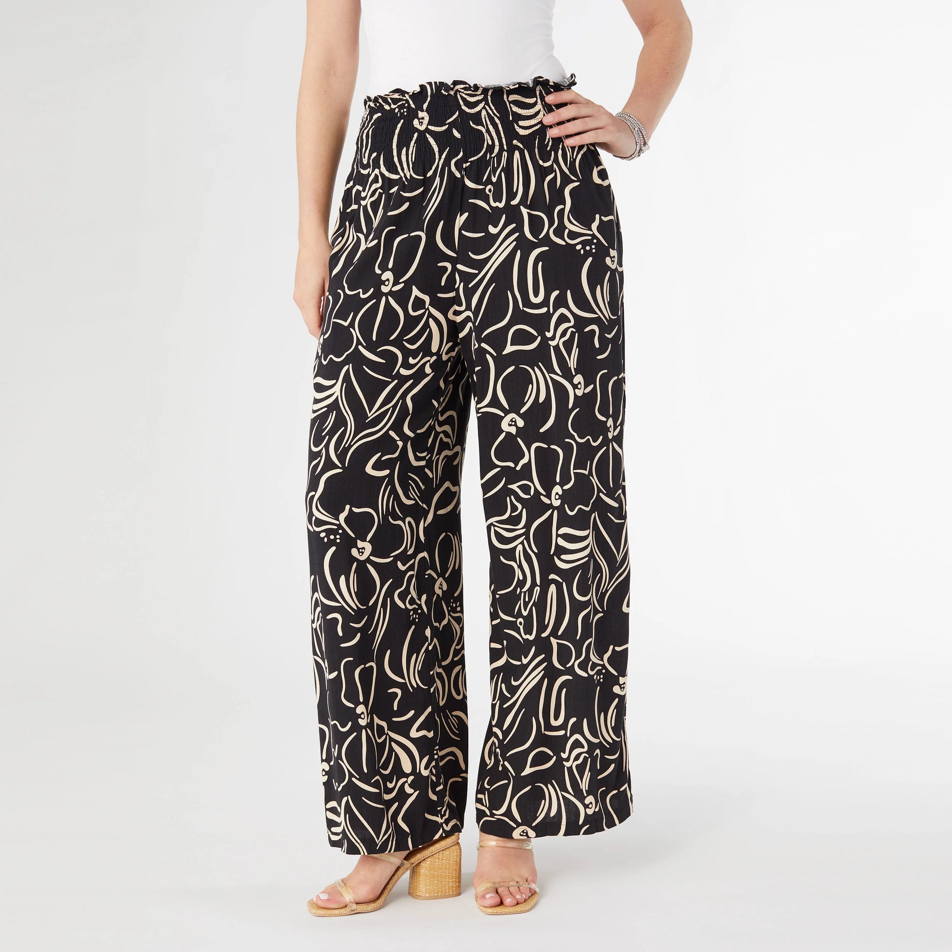 Dinara Flowy Pant with Cinched Waist