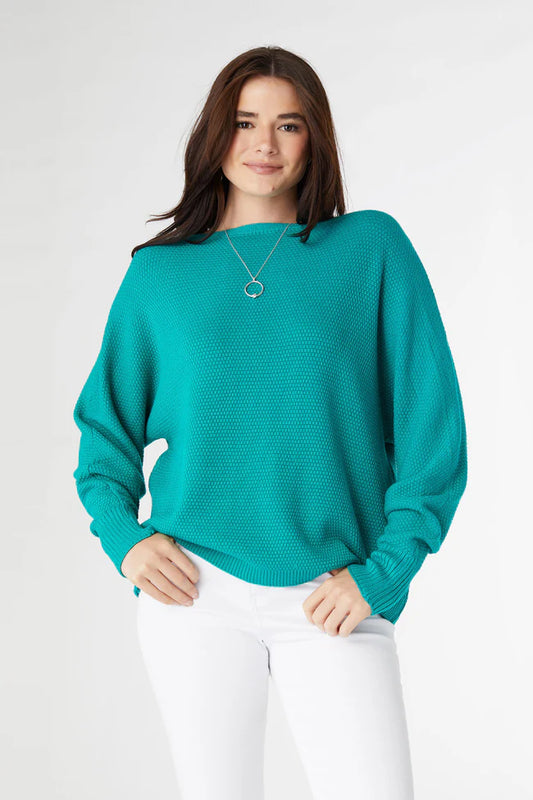 Relaxed Ciana Pullover Sweater with Lattice Back