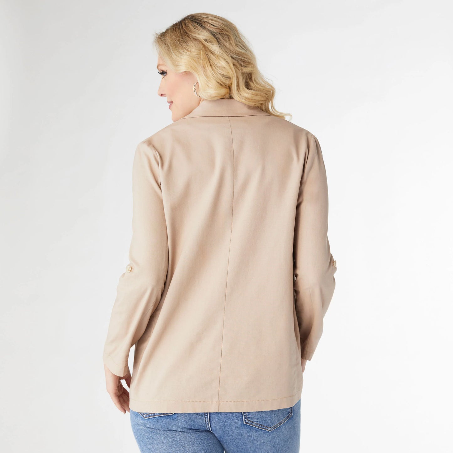 Khaki Indra Lightweight Open Blazer