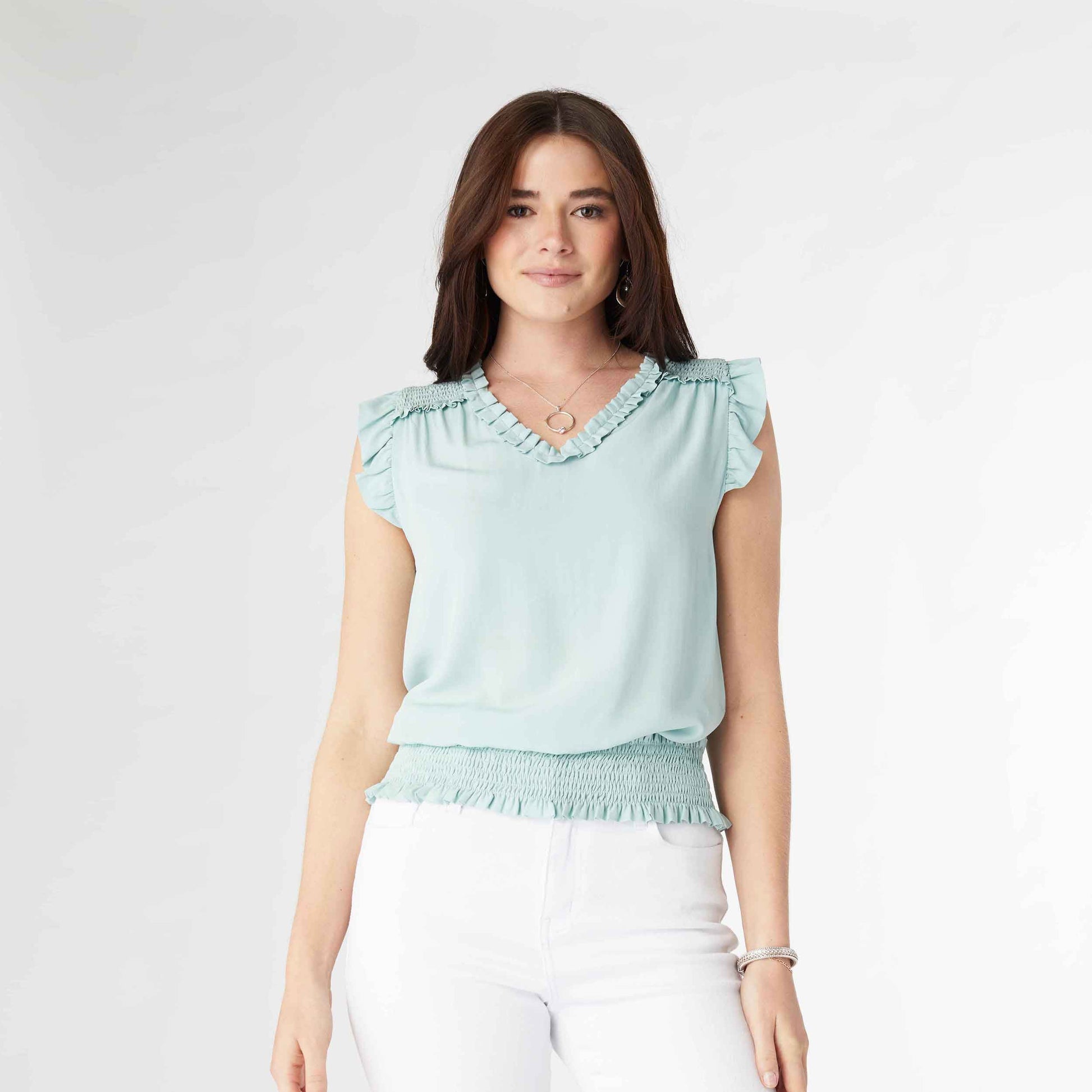 Sea Green Winslet Top with Cinched Bottom
