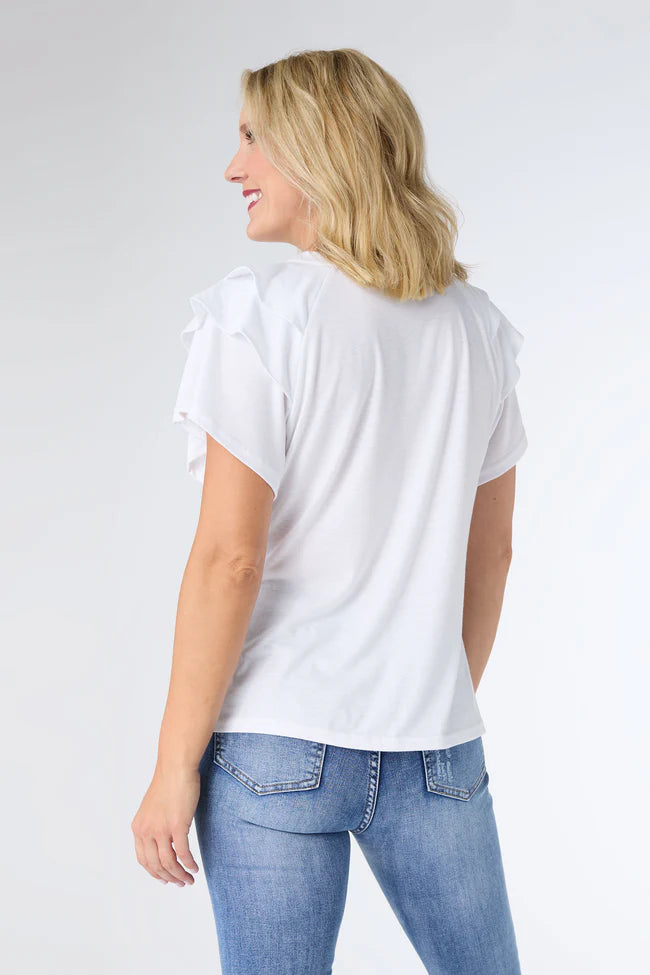 Mandy Ruffle Cap Sleeve Tee