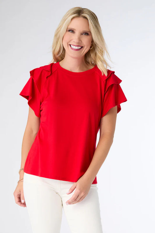 Mandy Ruffle Cap Sleeve Tee