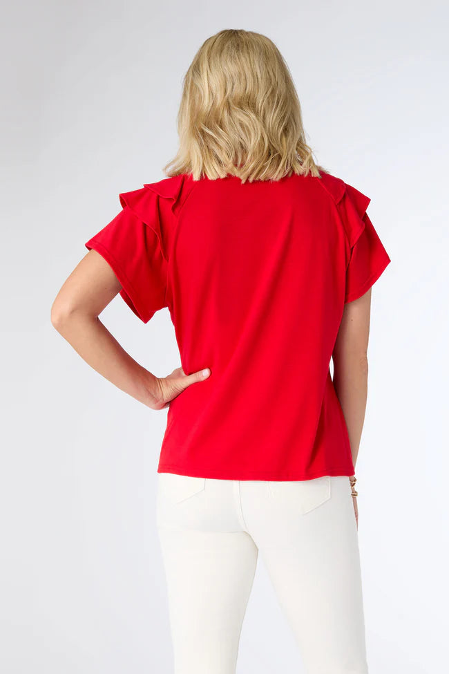 Mandy Ruffle Cap Sleeve Tee