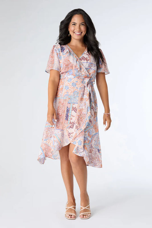 Aria Floral Flutter Sleeve Dress