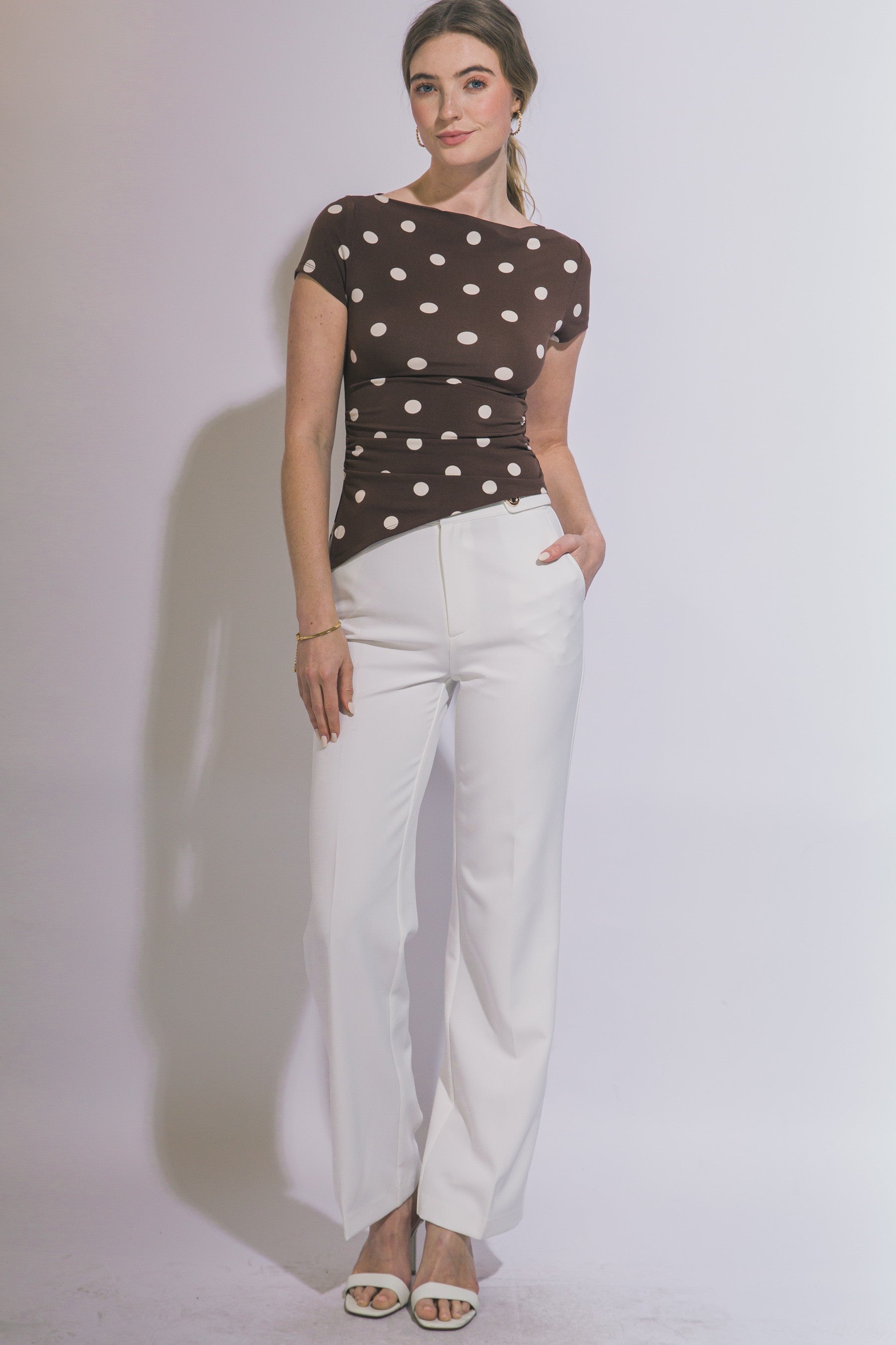 Side Slit Short Sleeve Top