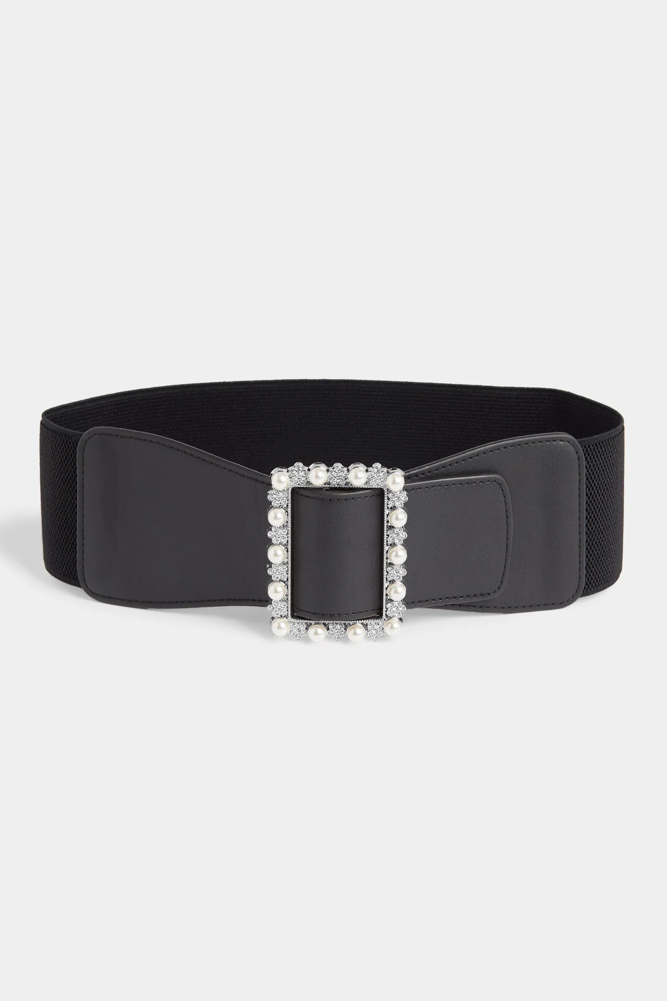 Black Pearl Embellished Stretch Belt