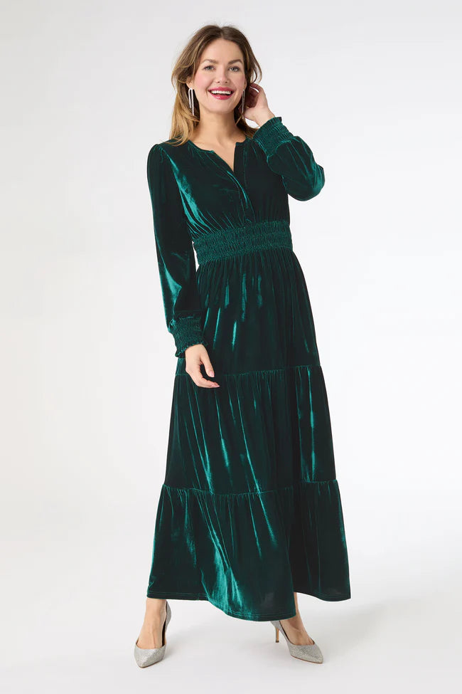 Emerald Brigid Velour Maxi Dress