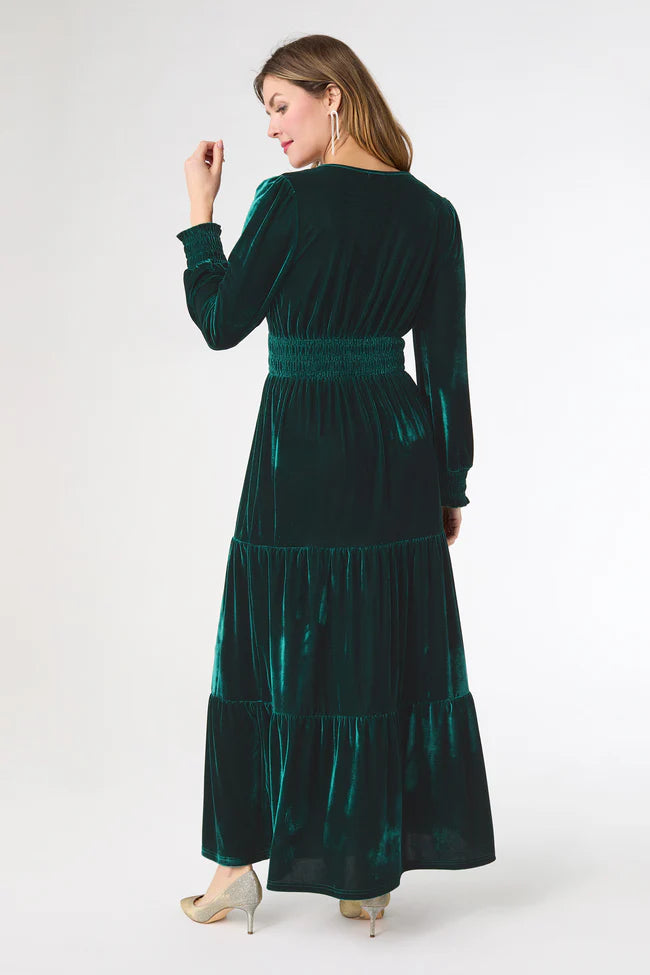 Emerald Brigid Velour Maxi Dress